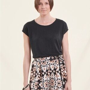 La Fee Maraboutee Taupe Short Sleeve Top. Size 3.